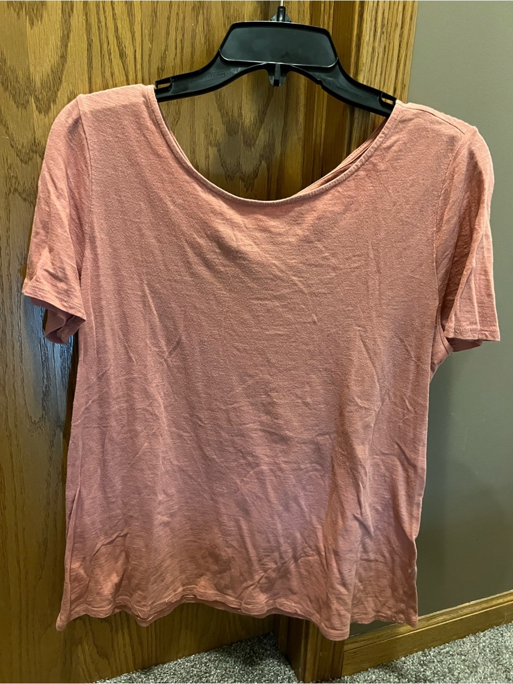 LOFT Dusty Rose Scoop Neck Short Sleeve Top